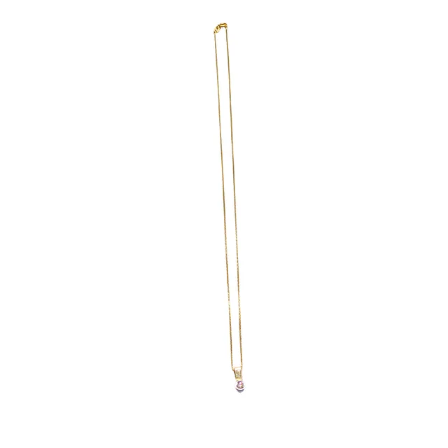585ER GELBGOLDKETTE MIT 585ER GOLD ANHÄNGER UND BRILLANTEN.