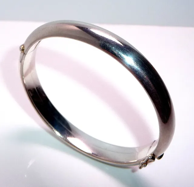 Andreas Daub Vintage, Armreif Klapp Scharnier 925 Sterling Silber.