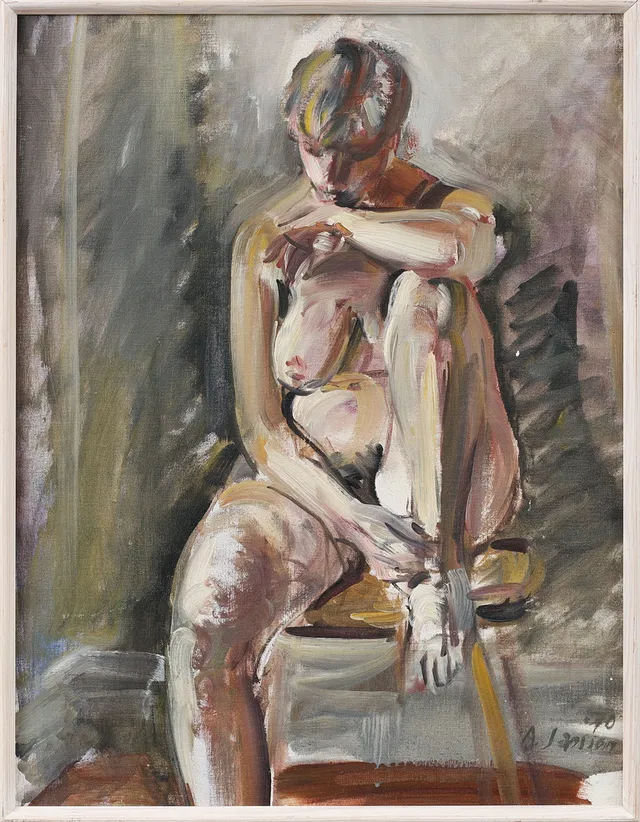 ALVAR JANSSON. Modellstudie, olja på duk, signerad och daterad -70.