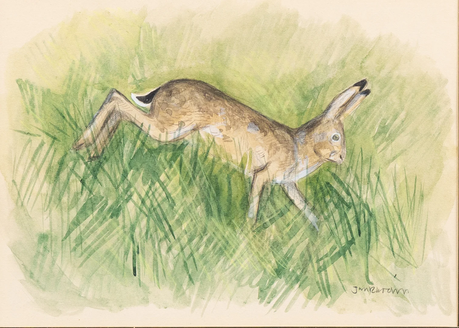 JAN RHODIN (1938-2022). Hare, akvarell, signerad. — Paintings — Garpenhus Auktioner