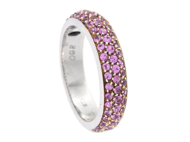 STRÖMDAHLS, ring, 18K vitguld, rosa safirer 0,92 ctv, stl 17 mm, vikt 6,0 g.