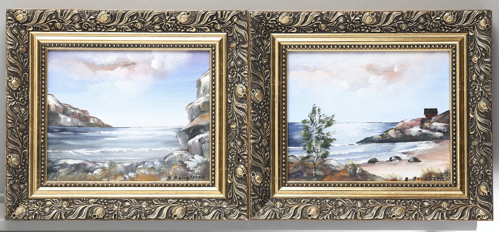 BENGT BENGTSSON. Olja på duk, 2 st. Kustmotiv, signerade. — Paintings — Gomér & Andersson Jönköping