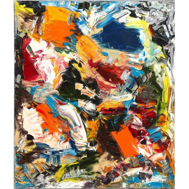 Arne Henriksen. Oil on canvas abstract composition