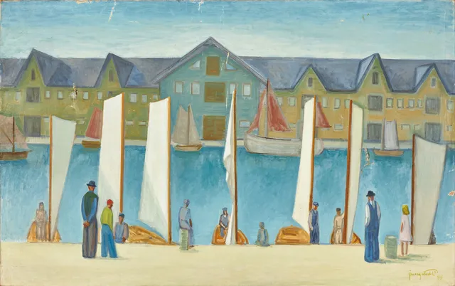 KURT JUNGSTEDT (1894-1963), "Segelbryggan, Smögen", signerad och daterad Jungstedt 46, olja på duk.