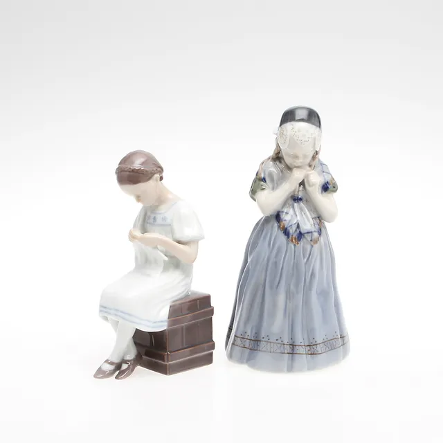 FIGURINER, 2 st, porslin, Bing & Gröndahl samt Royal Copenhagen.