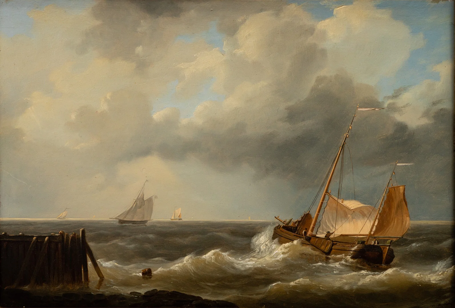 NIEDERLÄNDISCHE SCHULE. Boote vor der Küste. — Paintings — Stockholms Auktionsverk Hamburg
