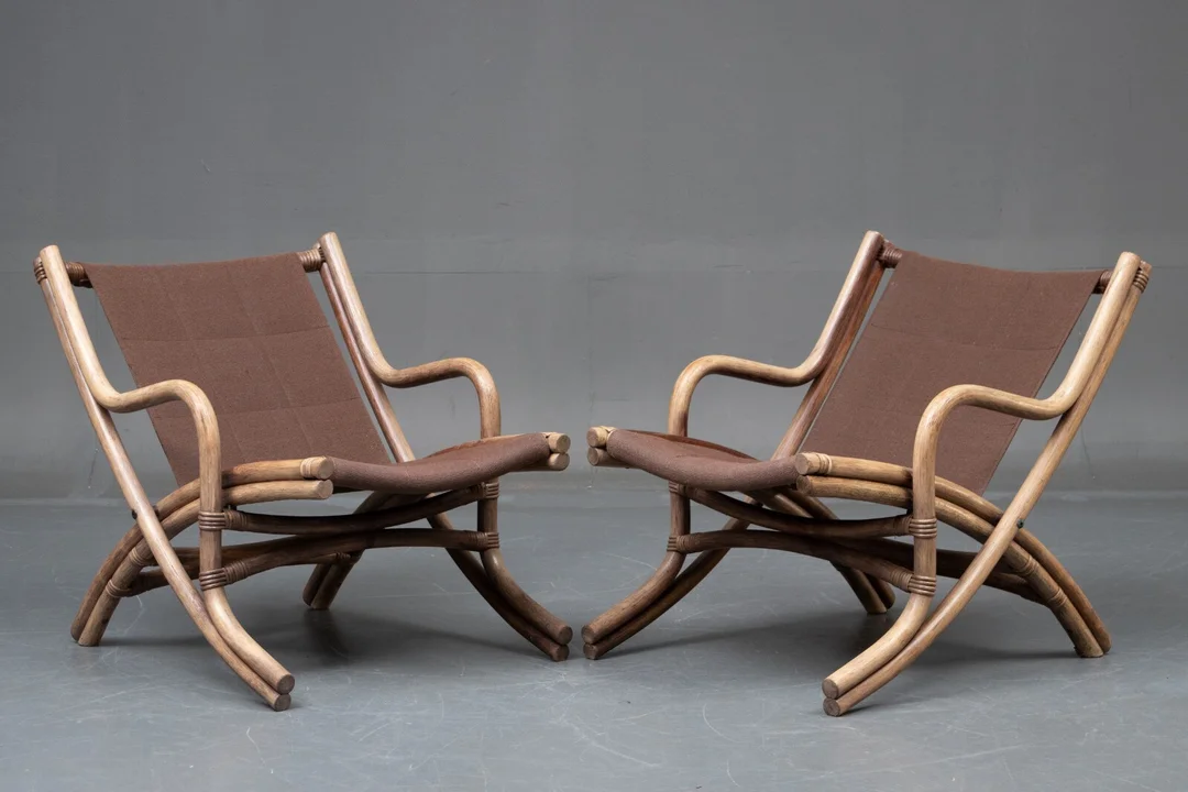 Par klapstole af bambus (2) — Furniture/Lounge chairs — Lauritz