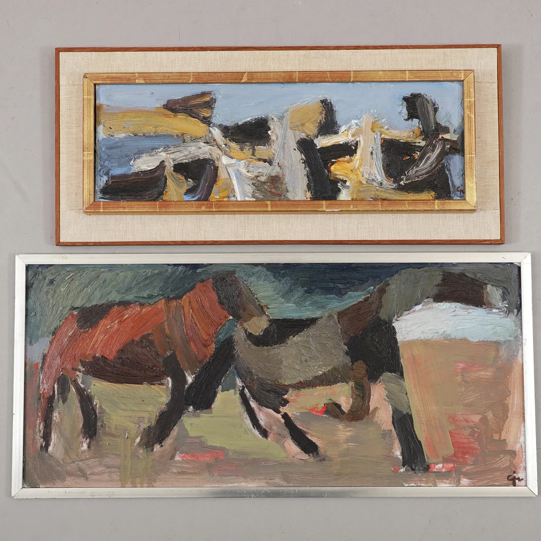 CALLE JOHANSSON. 2 st oljor på pannå, signerade. — Paintings — Växjö Auktionskammare