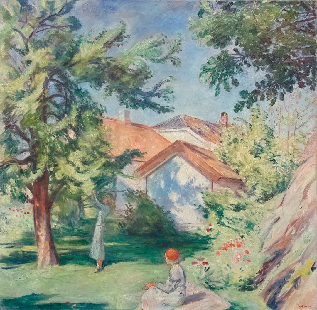 Kavli, Arne — "Under pæretreet" trolig 1930-tallet — Kunst/Maleri — Blomqvist
