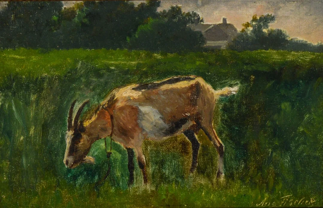 August Fischer. En ged — Paintings and sculptures/Older pictorial arts — Lauritz