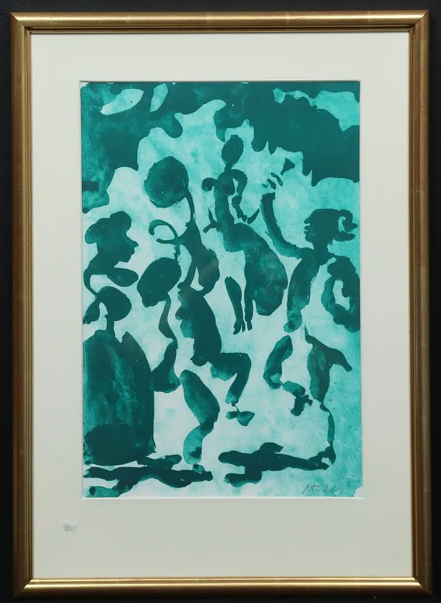 PETER DAHL. litografi, signerad.