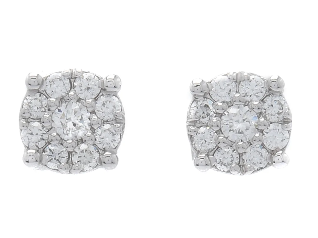 ÖRHÄNGEN, 18K vitguld, 18 briljantslipade diamanter ca 0,18 ctv, ca G-H-VS, stift, vikt 1,8 g. — Smycken/Örhängen — Kaplans