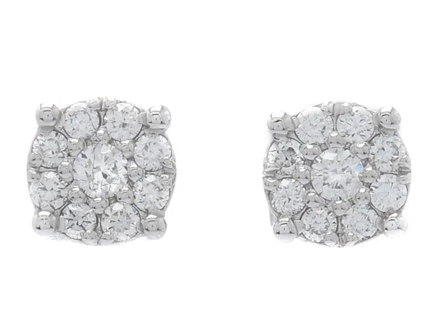 ÖRHÄNGEN, 18K vitguld, 18 briljantslipade diamanter ca 0,18 ctv, ca G-H-VS, stift, vikt 1,8 g.