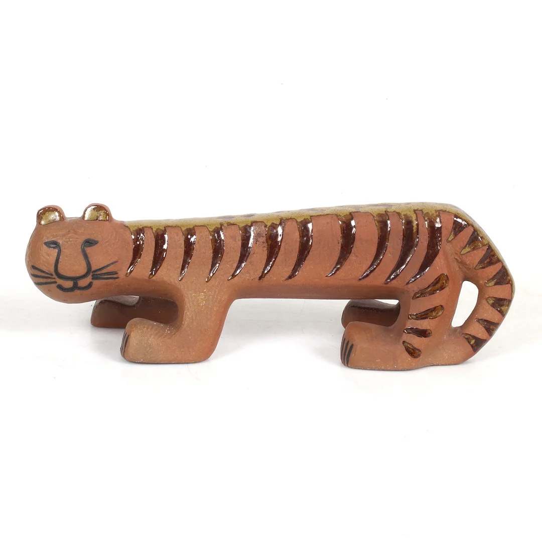 LISA LARSON. Figurin, stengods, "Tiger", ur serien Afrika, Gustavsberg. — European — Stadsauktion Sundsvall