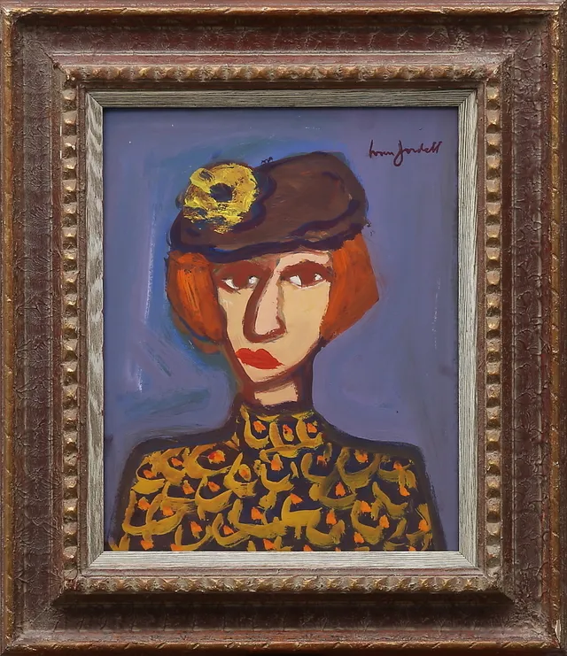 IVAN JORDELL. "Grevinnan Petterson", signerad, olja på pannå.