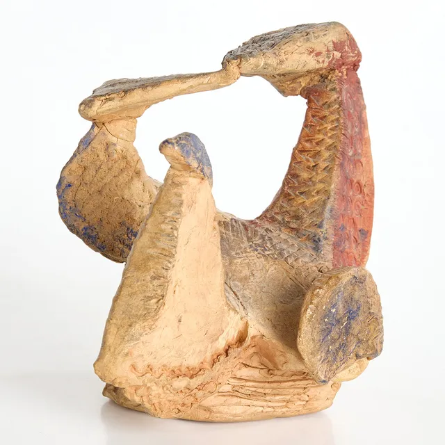 HENRY-EDOUARDO RACCA (Frankrike, 1934–2021). Skulptur, signerad H. RACCA 1961, bemålad terrakotta/keramik.