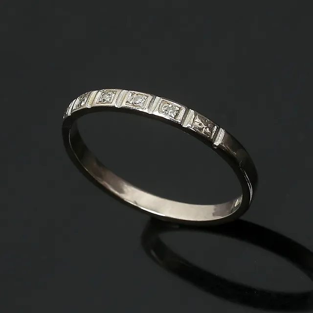 RING, 18K vitguld med diamanter ca 0,02 ctv, Ceson, Göteborg 1960.