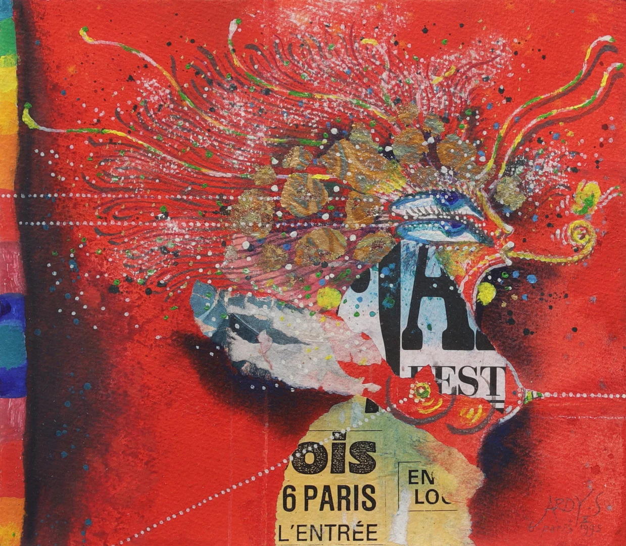 ARDY STRÜWER. "6-Paris". Blandteknik, signerad och daterad 1995. — Paintings — Växjö Auktionskammare