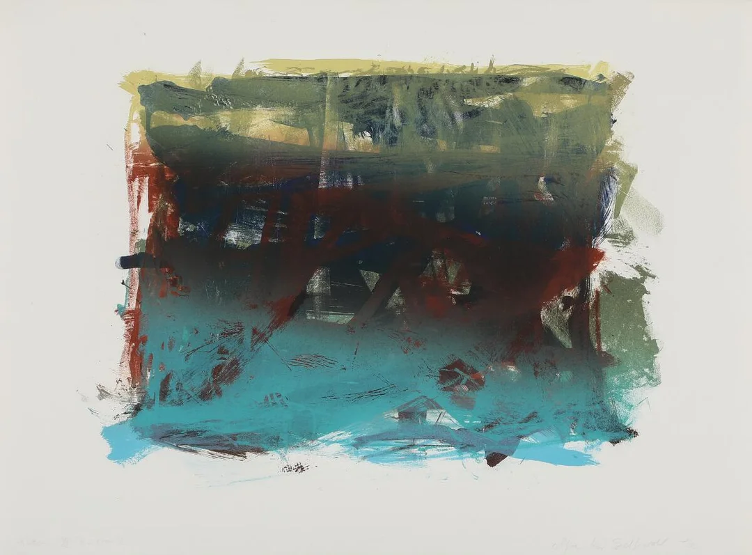 Untitled. Signed Maja Lisa Engelhardt, e.a., 1. sten XI + 2. sten II. Lithograph in colours. Sheet size 57×76 cm. — Modern Prints/Modern art — Bruun Rasmussen