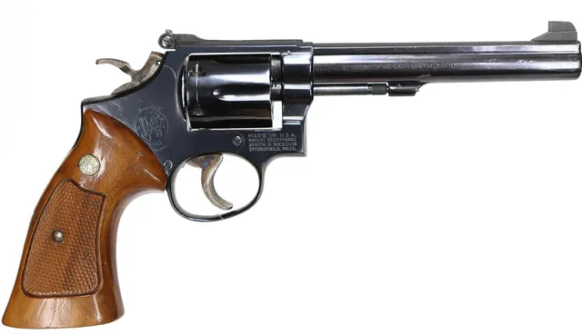178. REVOLVER, amerikansk, Double Action, fabrikat Smith & Wesson, modell 14-3, kaliber .38 Special, tillv.nr 8K20455.