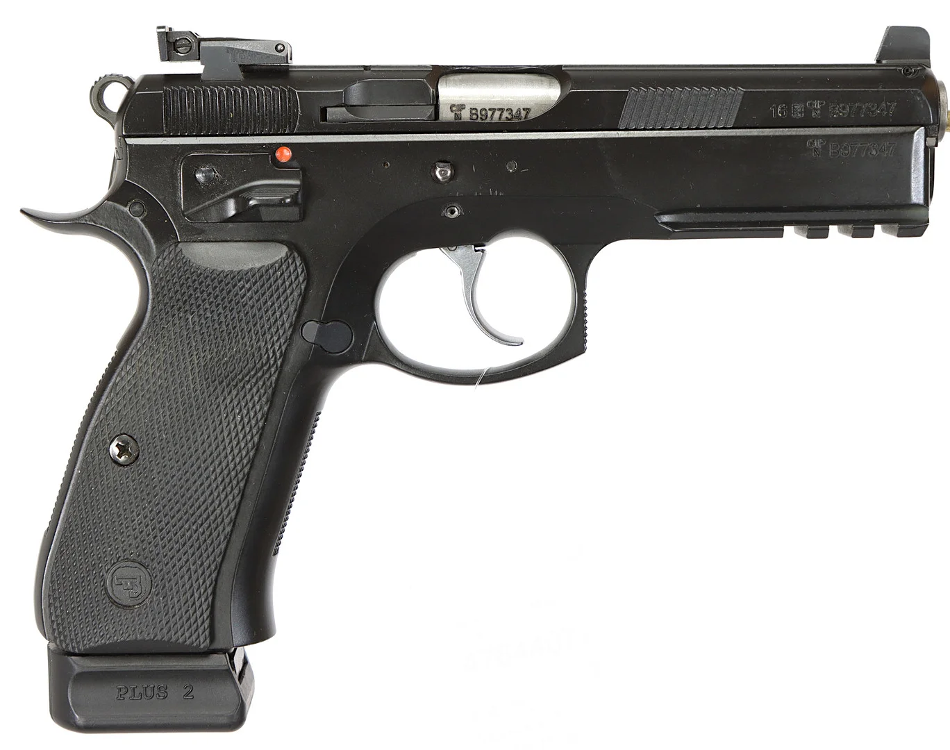 PISTOL, fabrikat CZ, modell 75 SP-01 Shadow, kaliber 9x19, tillv.nr B977347, se-nr SE2673965. — Pistols — Walter Borg
