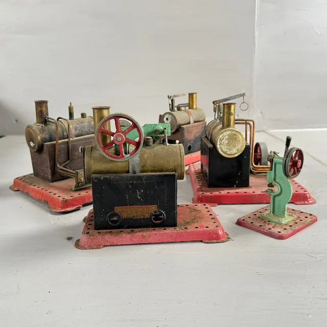 ÅNGMASKINER M.M, 5 delar, Mamod, England, 1900-tal.