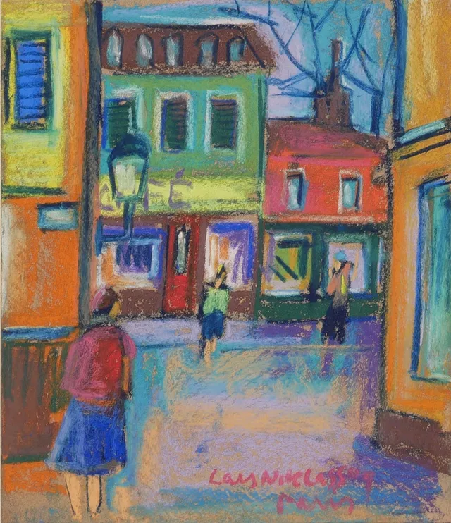 LARS NIKLASSON. "Paris", pastell, signerad Lars Niklasson.