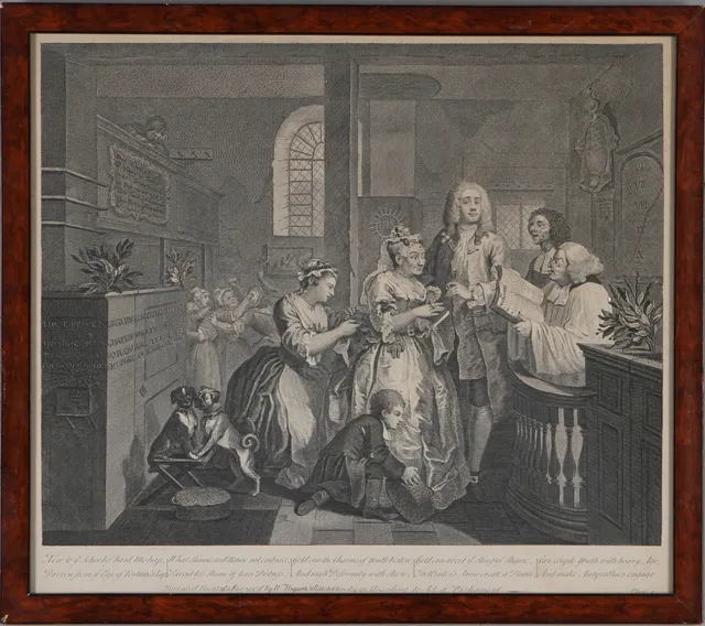 WILLIAM HOGARTH. 2 st, kopparstick, figurscener.