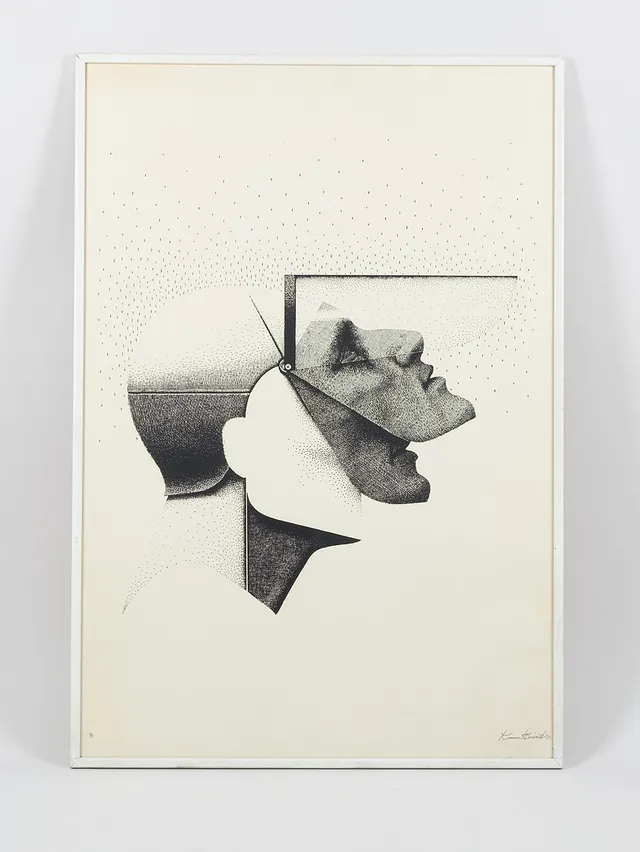 KIMMO KAIVANTO. "Stabilisator", signerad samt daterad -73, litografi, 29/75.