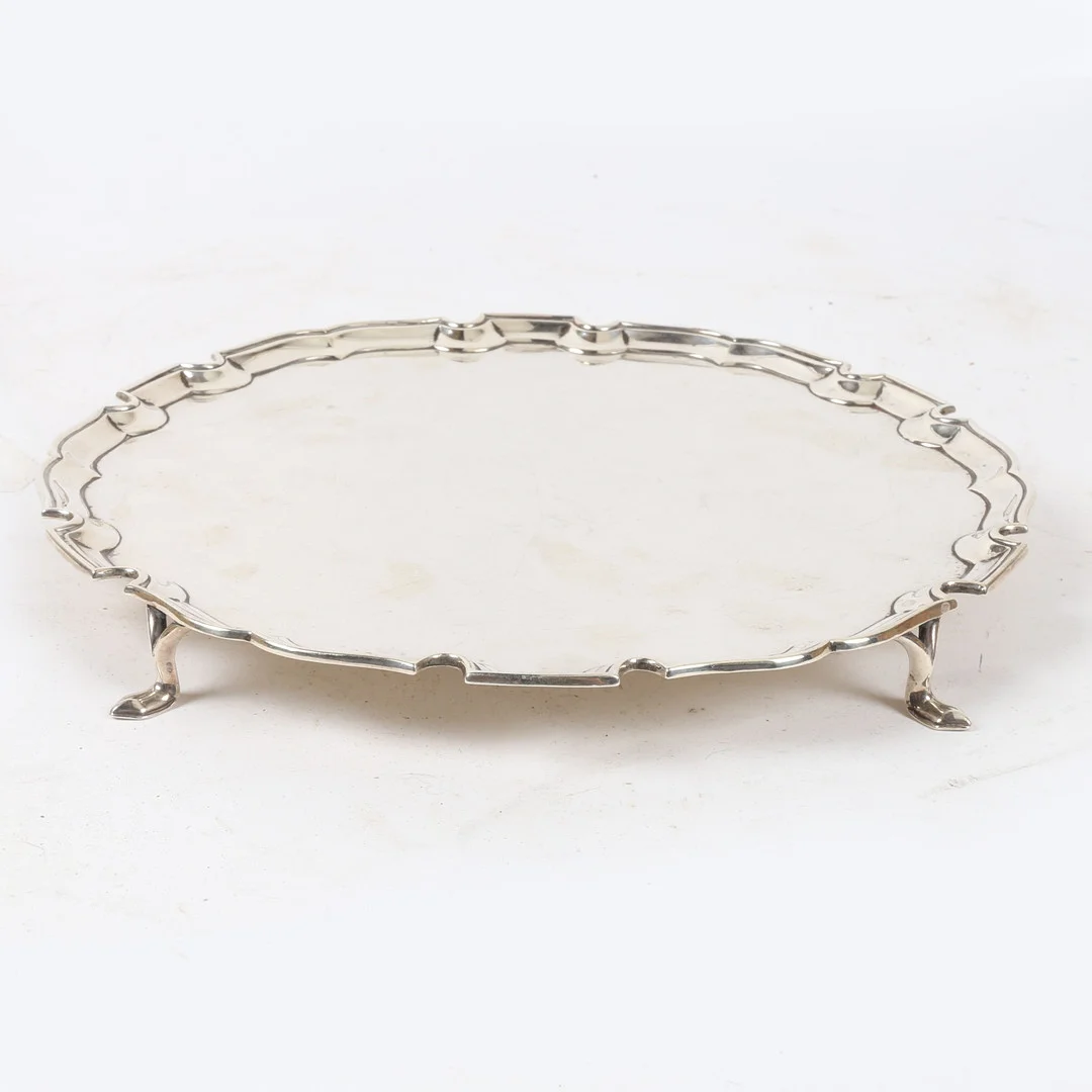 AN EDWARD VIII SILVER SALVER. — Silver — Bishop & Miller