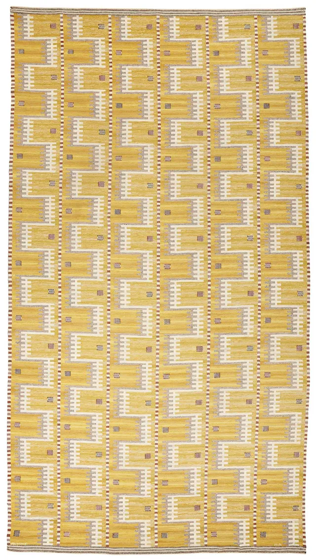 Marianne Richter, MATTA, "Gula havet", rölakan, ca 527 x 288,5 cm, signerad AB MMF MR.