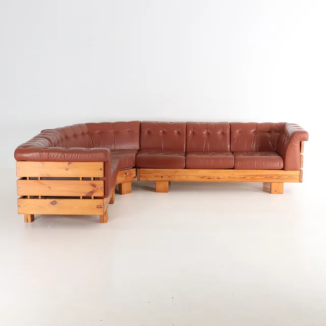 SVEN LARSSON. Modulsoffa, 3 delar, furu, 1970-tal.