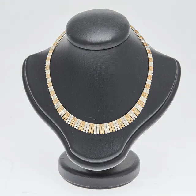 Collier, 333er Gelb- und Weißgold.