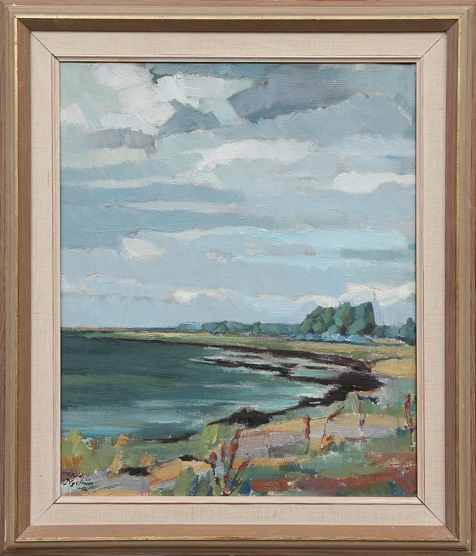 WALDEMAR NYSTRÖM. OLJA på duk, Kalmarsund, signerad, 1956. — Paintings — Kalmar Auktionsverk