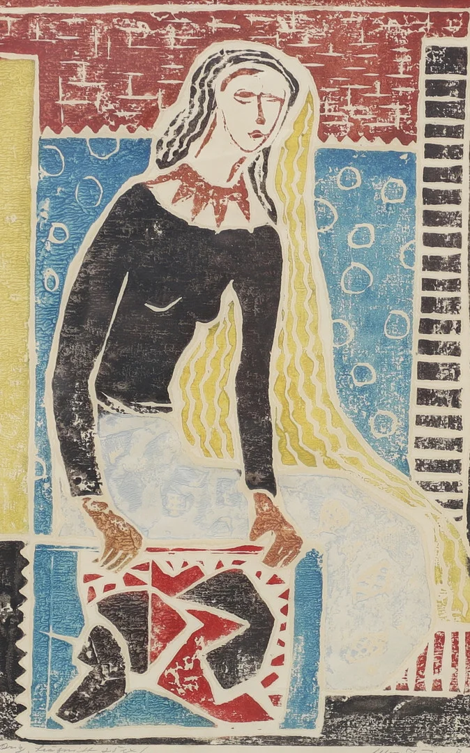 ALLAN JÄDERÅS. Färgträsnitt, signerat. — Engravings & Prints — Växjö Auktionskammare