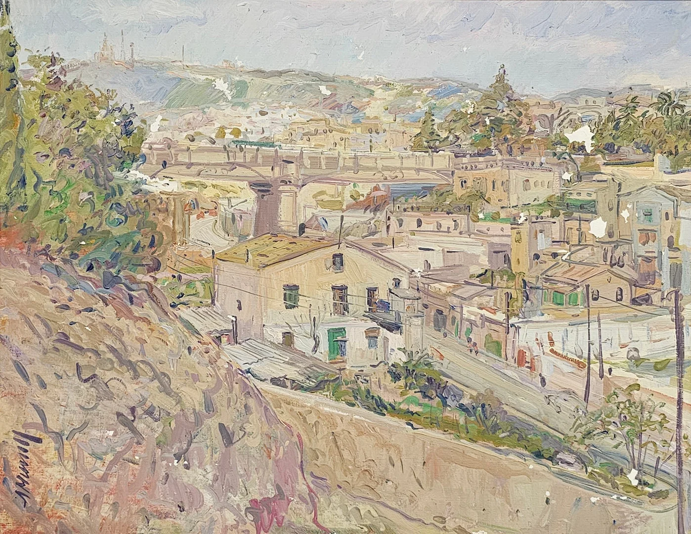 ANTONI MUNILL. BARCELONA. ÓLEO SOBRE LIENZO. — Paintings — Barcelona Auctions