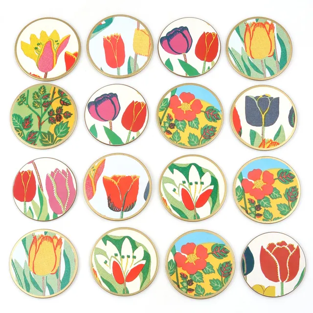 COASTERS, 16 st, mönster Josef Frank, Firma Svenskt Tenn.