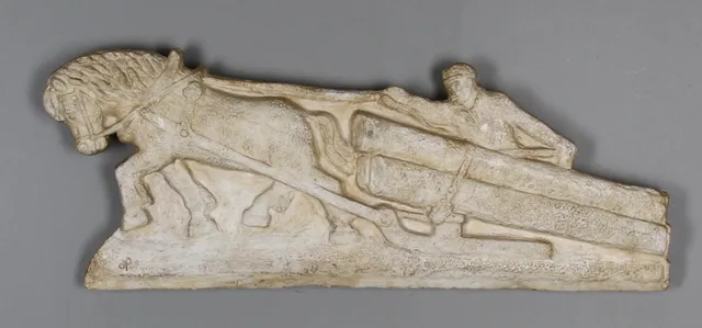 VÄGGRELIEF, gips, Holger Persson(1901-1961), signerad.