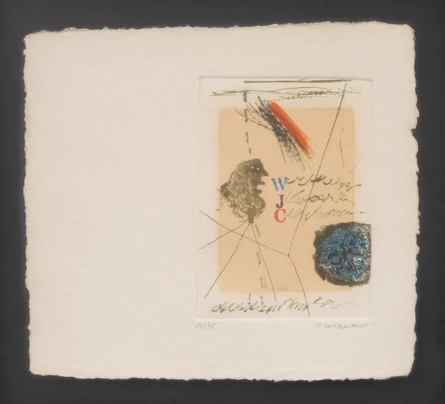 JAMES COIGNARD. Komposition, etsning nr 27/75, signerad.