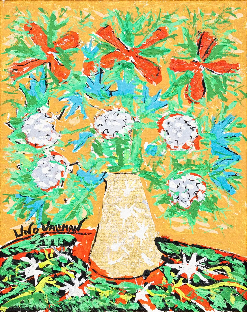 UNO VALLMAN. Blomsterstilleben, olja på duk, signerad. — Paintings — Auktionshuset Kolonn