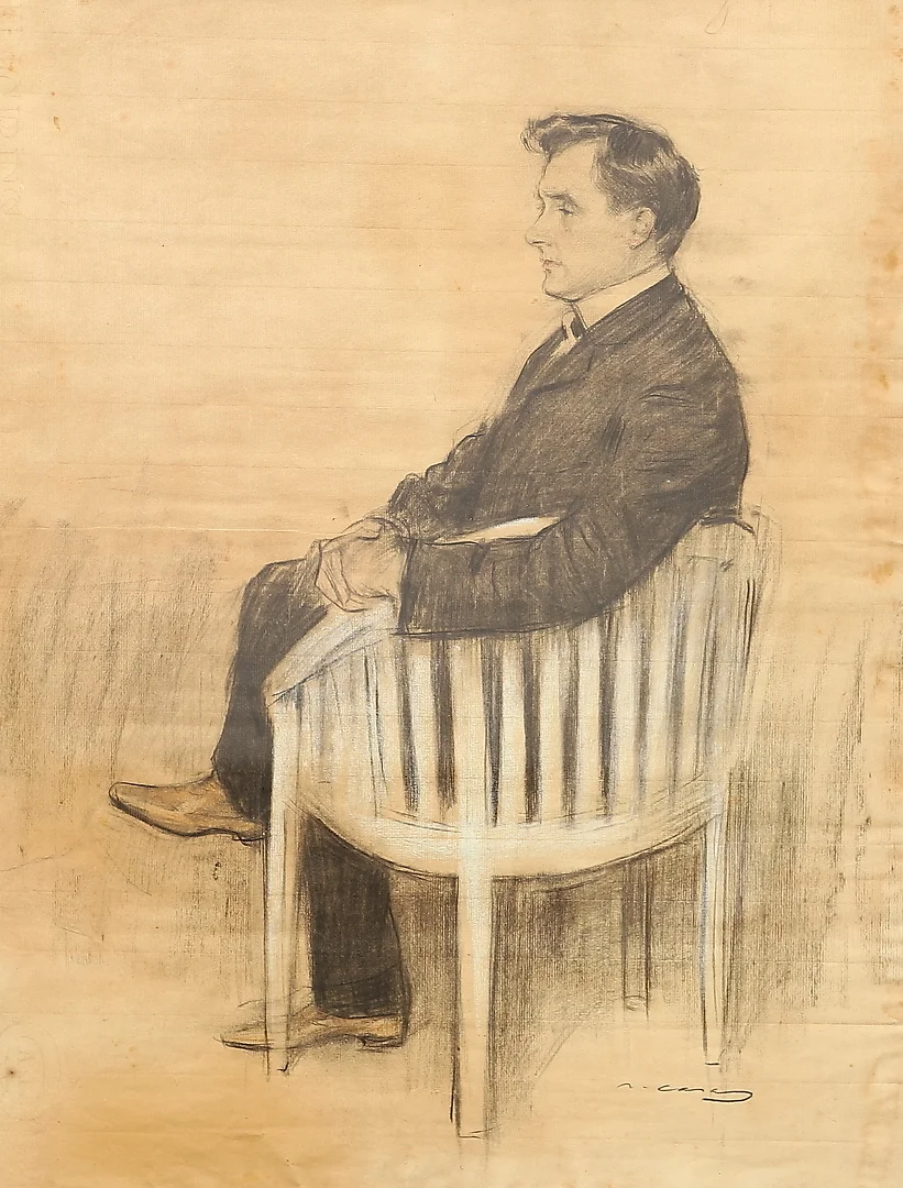RAMON CASAS. Portrait of Enric Borràs. — Drawings — Balclis