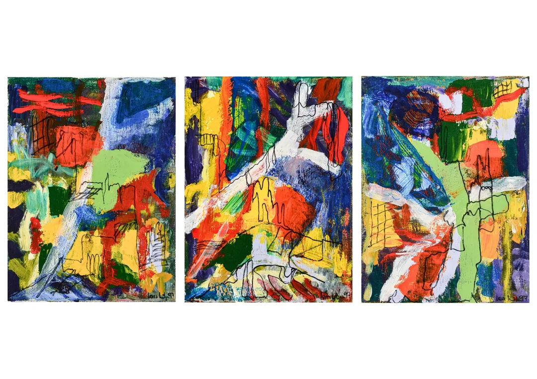 Lars Lundgren. Series of three compositions (3) — Paintings and sculptures/Modern pictorial arts — Lauritz