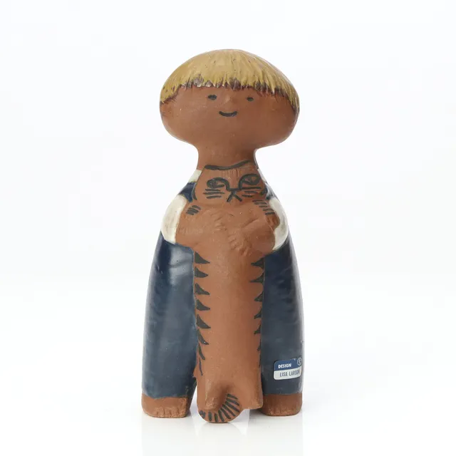 LISA LARSON. FIGURIN. Stengods. "Pelle". Gustavsberg. Märkt undertill.