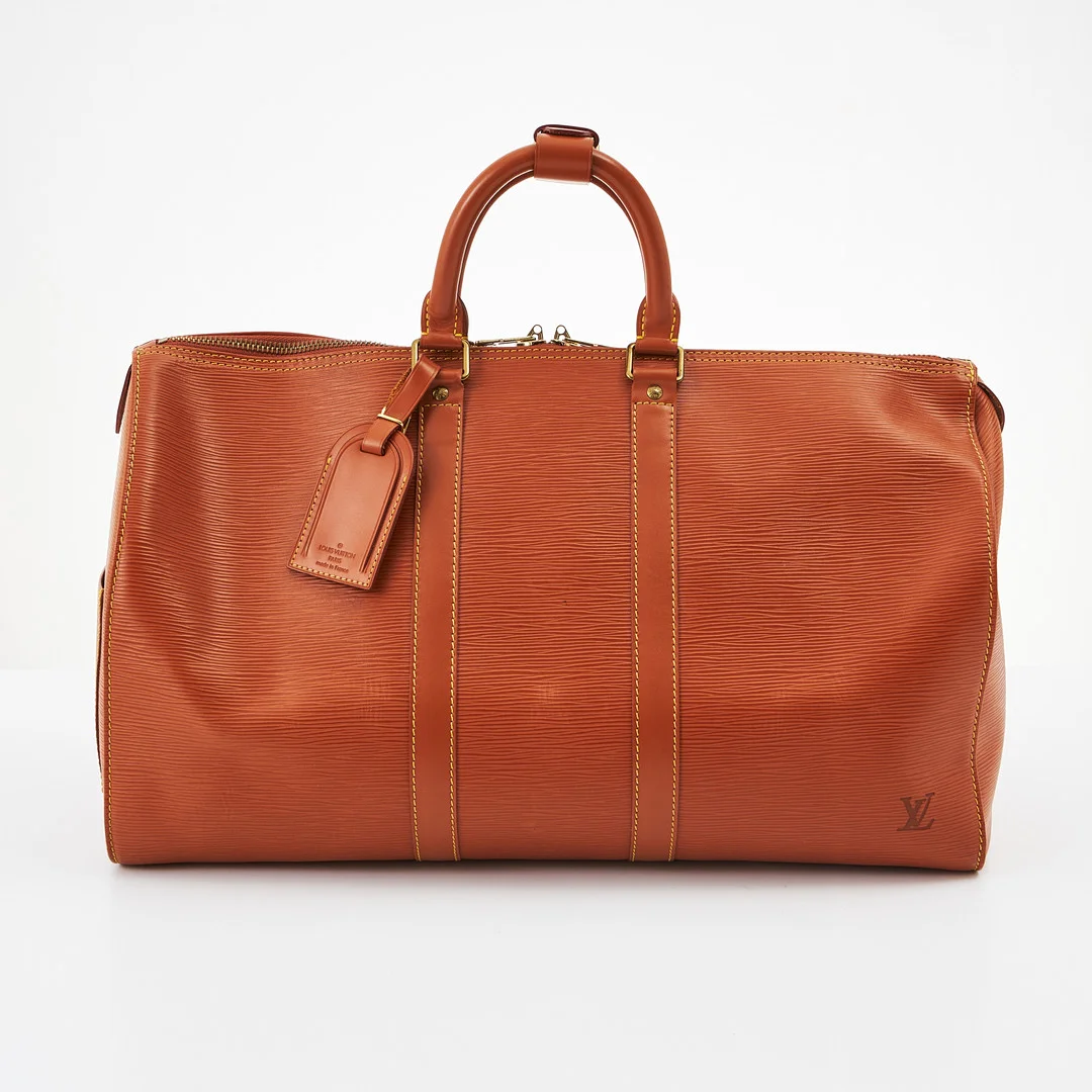 LOUIS VUITTON, weekendbag, "Keepall 45", 1991. — Vintage & Designer Fashion — Stockholms Auktionsverk Magasin 5