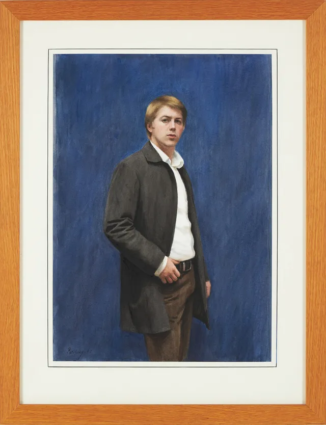 JOHAN PATRICNY. Självporträtt, akvarell på papper, signerad och daterad 2004.