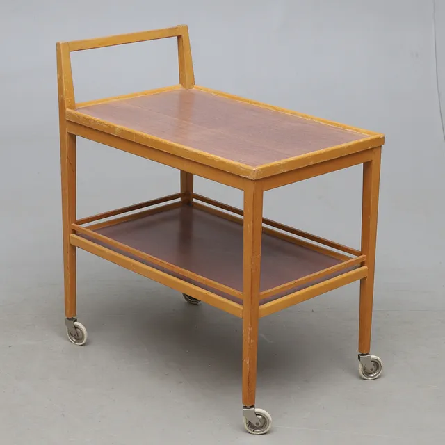 SERVERINGSVAGN, teak och bok, 1900-talets andra hälft.