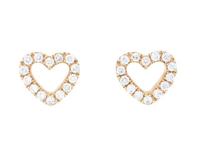 ÖRHÄNGEN, hjärtan, 18K guld, 28 briljantslipade diamanter 0,28 ctv, TW/VS-SI, höjd 7,5 mm, vikt 2,5 g, stift.