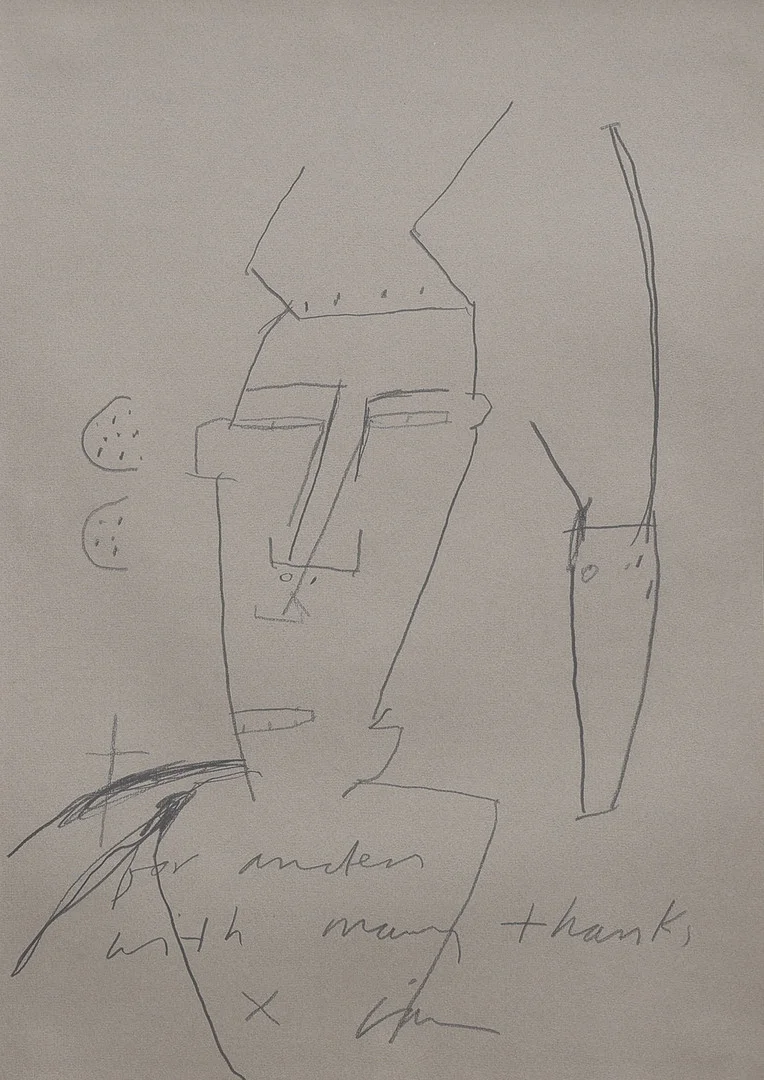 JAMES BROWN (1951-2020). VÄNPORTRÄTT AV GALLERISTEN ANDERS TORNBERG (1937-1997), LUND. — Drawings — Crafoord Auktioner Lund