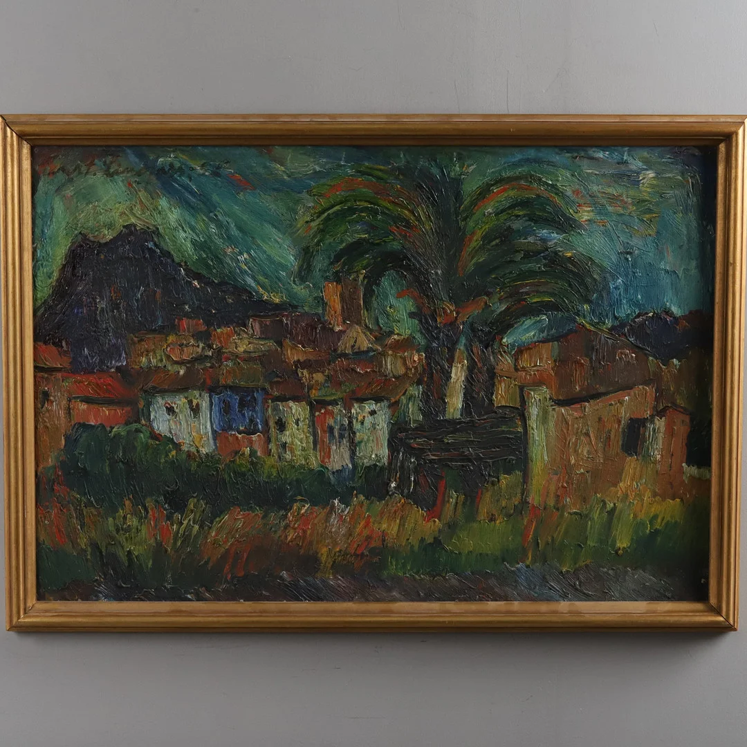 EVERT LINDFORS. OLJA PÅ PANNÅ, signerad, 1950-tal. — Paintings — Örebro Stadsauktioner