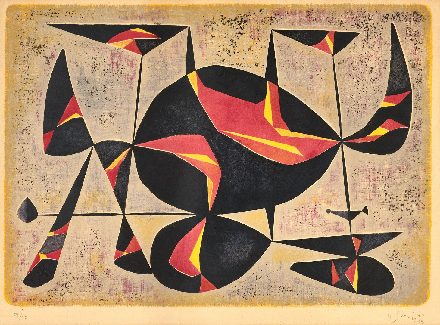GUSTAVE SINGIER (1909–1984). "Veronica", färglitografi, signerad, numrerad samt daterad '53'. — Engravings & Prints — Crafoord Auktioner Stockholm